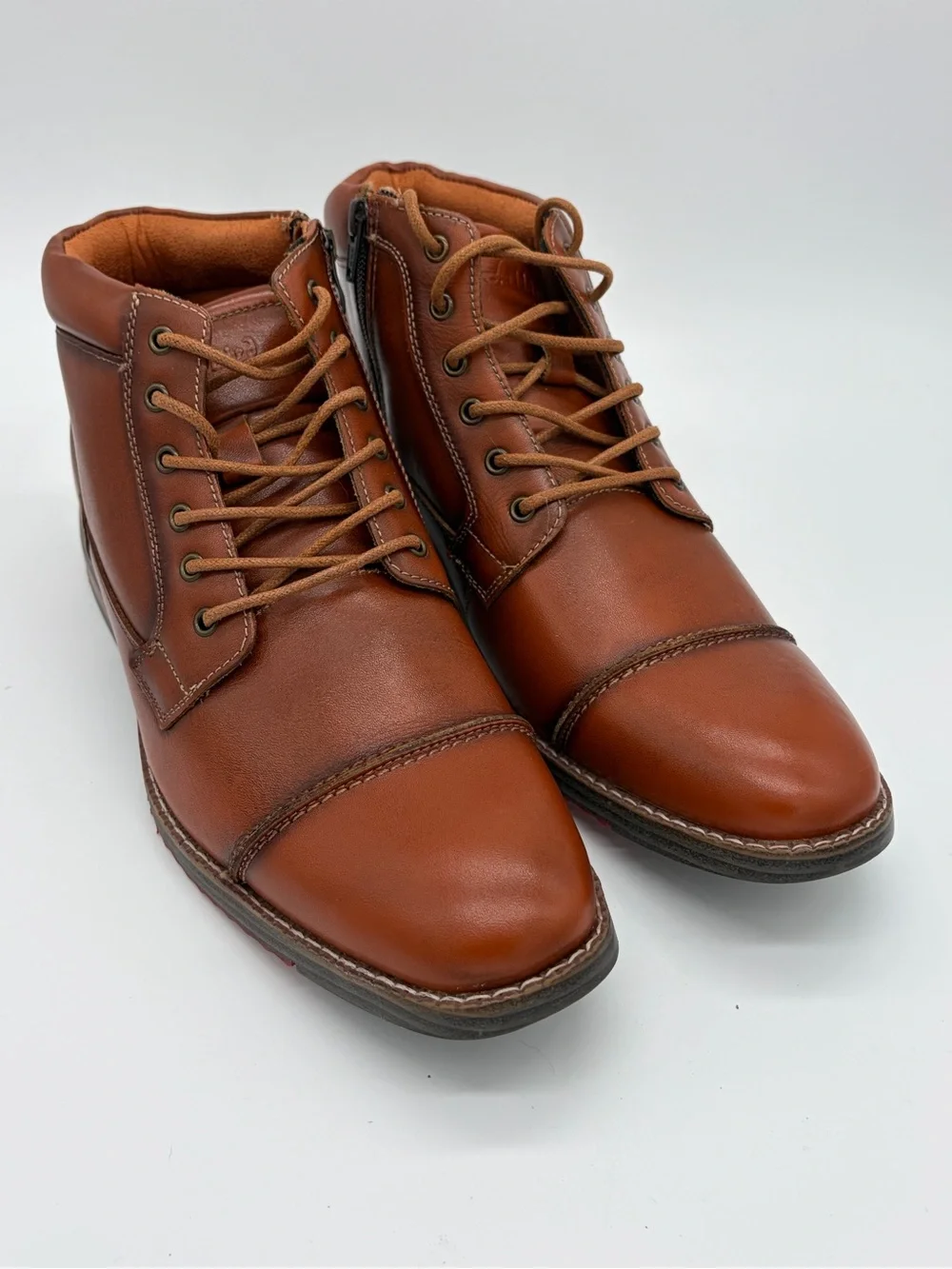 Men's Chukka Cap-Toe Leather Boots - Brown